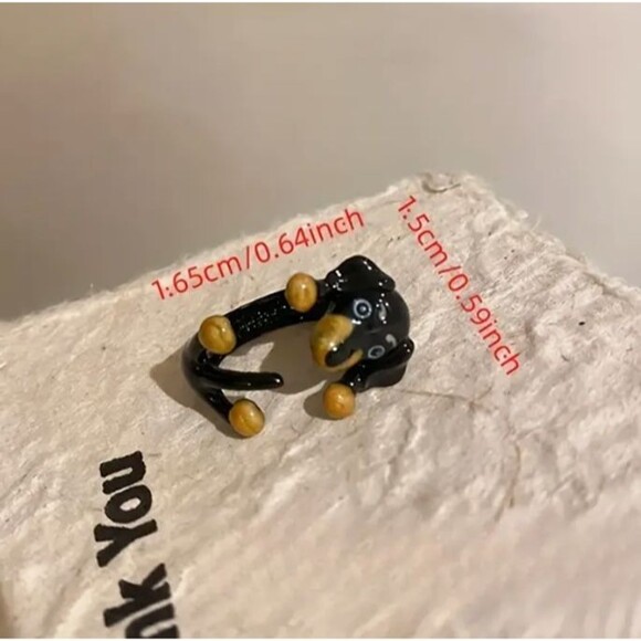 Adorable Wrap Around Adjustable Puppy Dog Ring - Picture 3 of 5